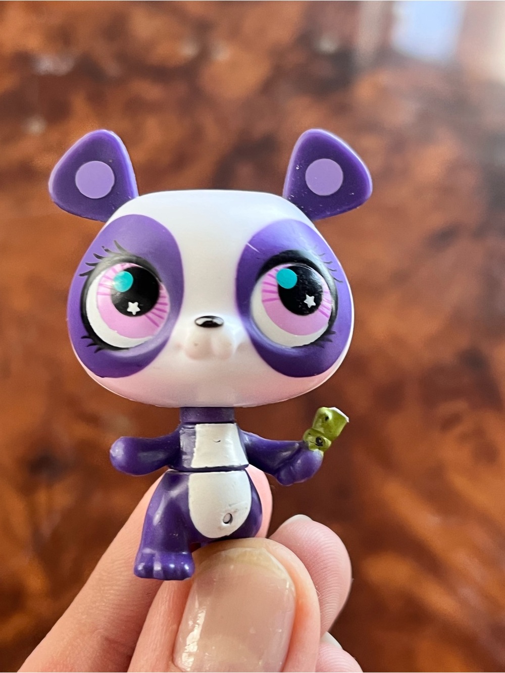 Littlest Pet Shop LPS 558 Purple & White Panda Lavender Heart Eyes
